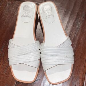 Vince Camuto Ydelle White Leather Sandals  7.5